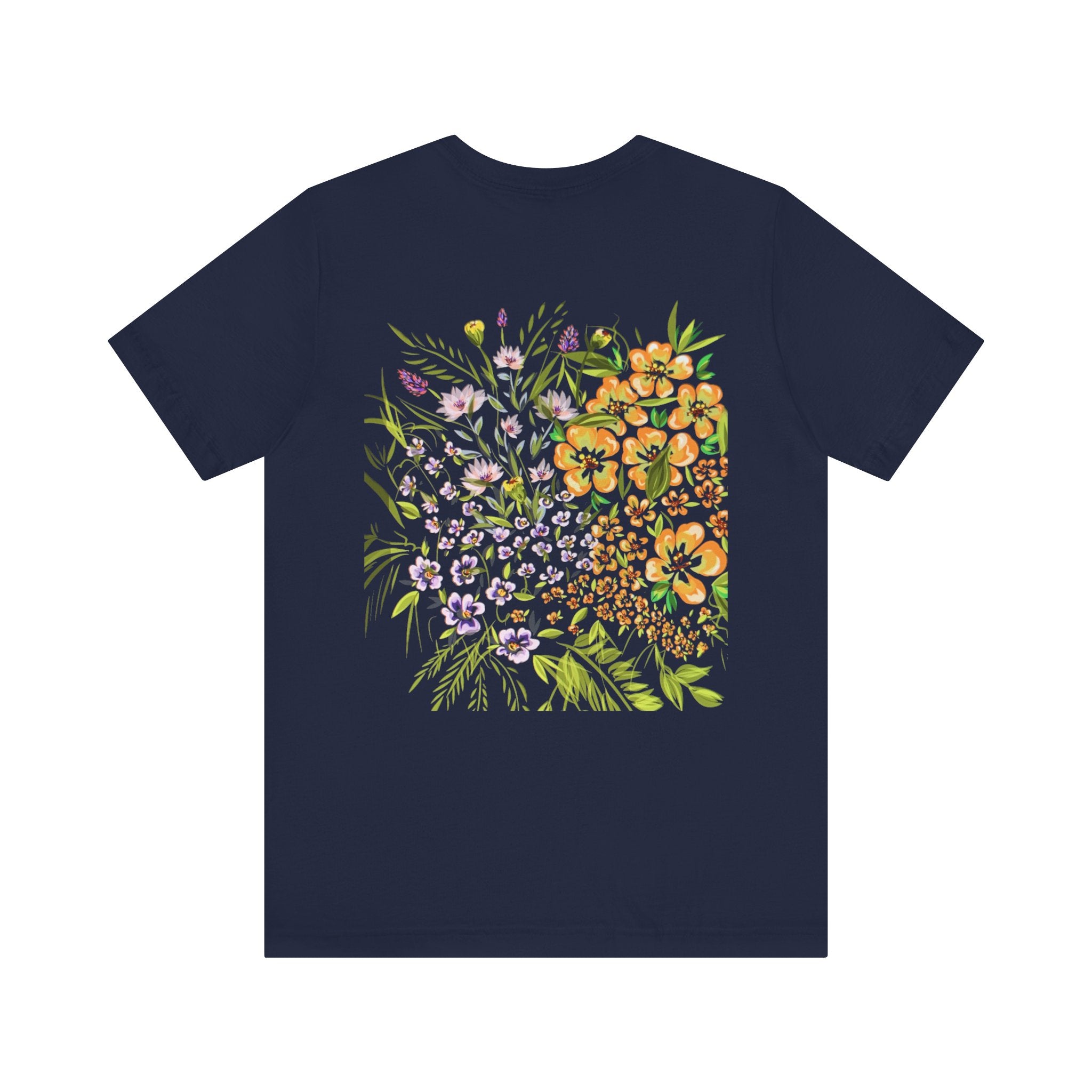 Floral Meadow Tee — Watercolor Wildflower Back Print T-Shirt