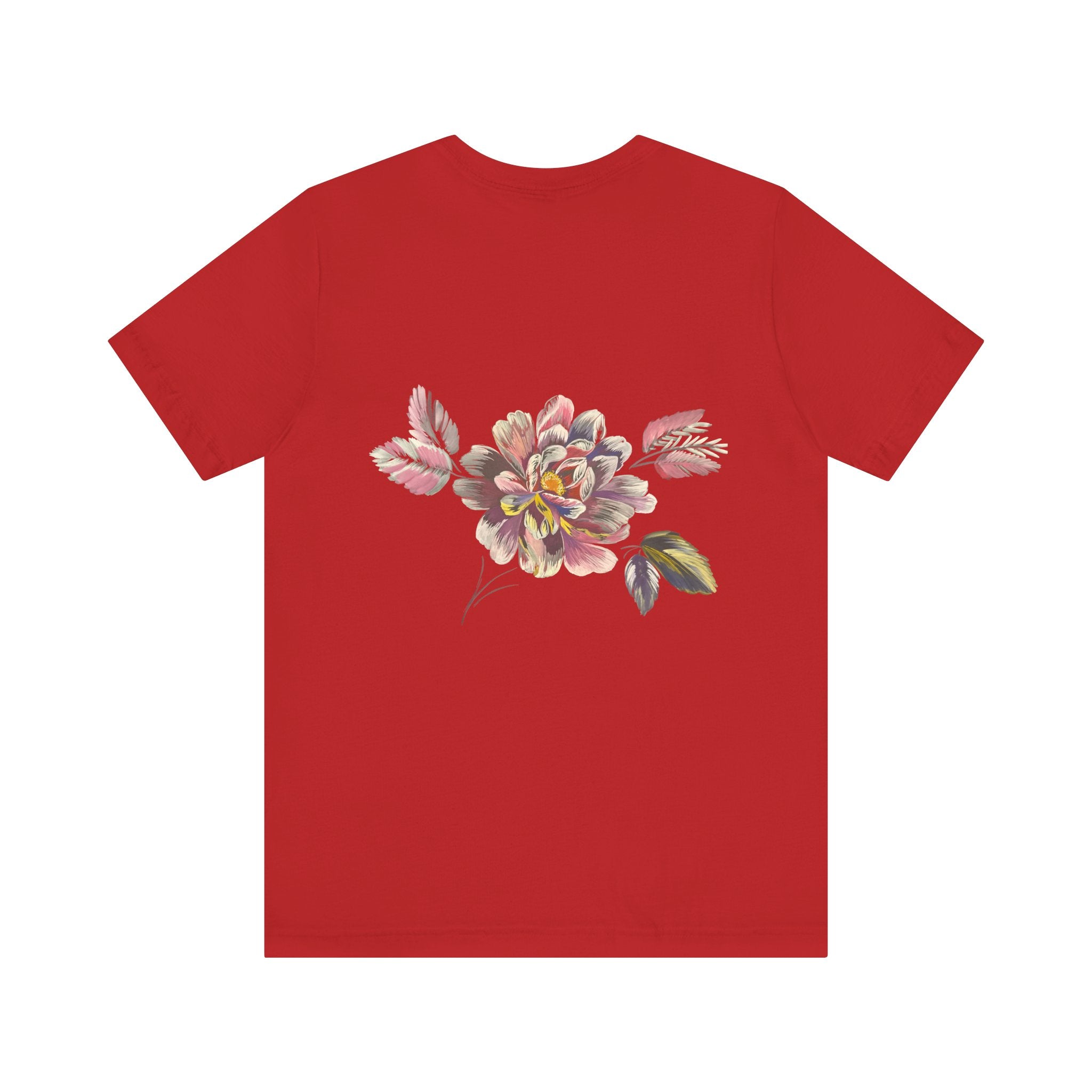 Floral Backprint Tee — Vintage Watercolor Peony T‑Shirt