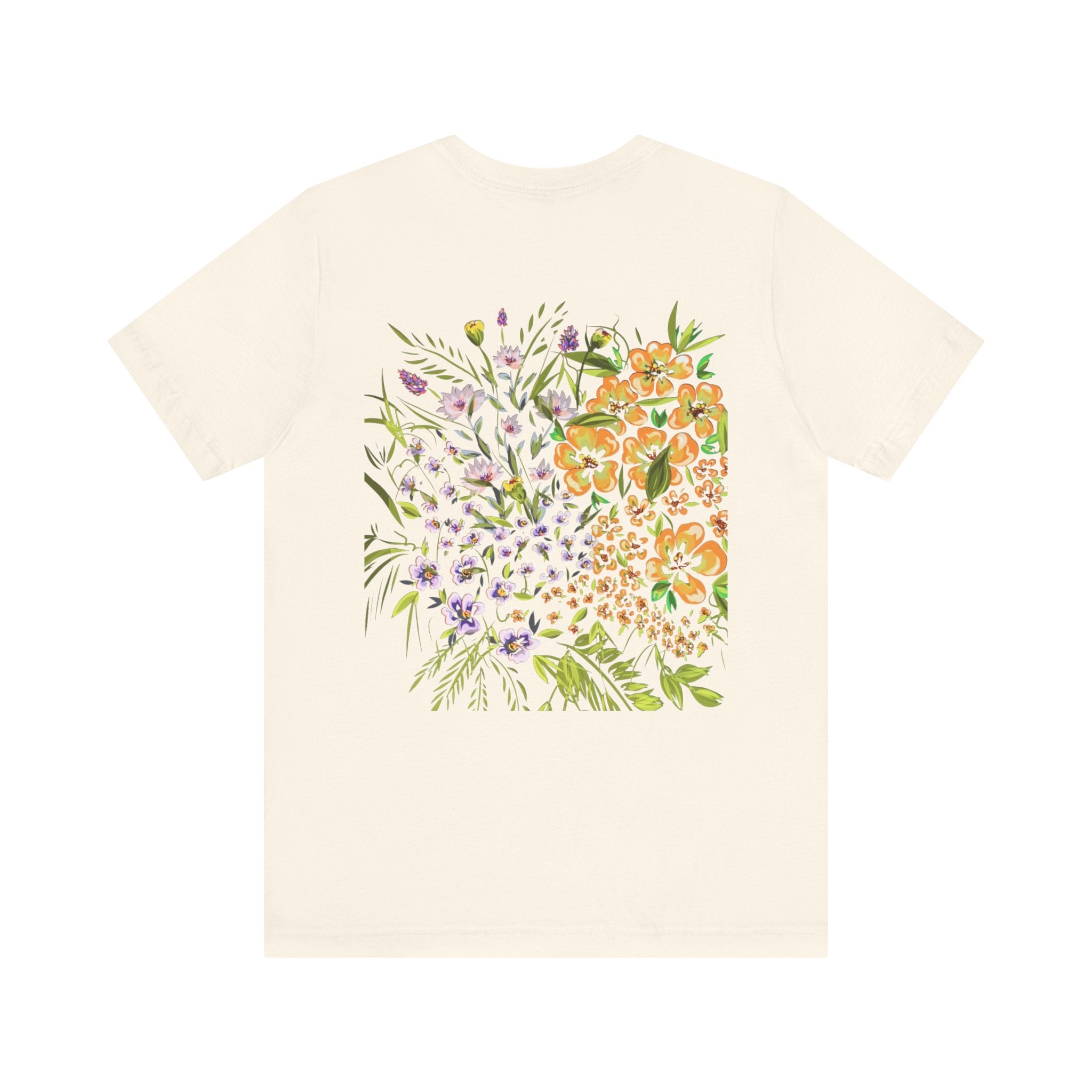 Floral Meadow Tee — Watercolor Wildflower Back Print T-Shirt