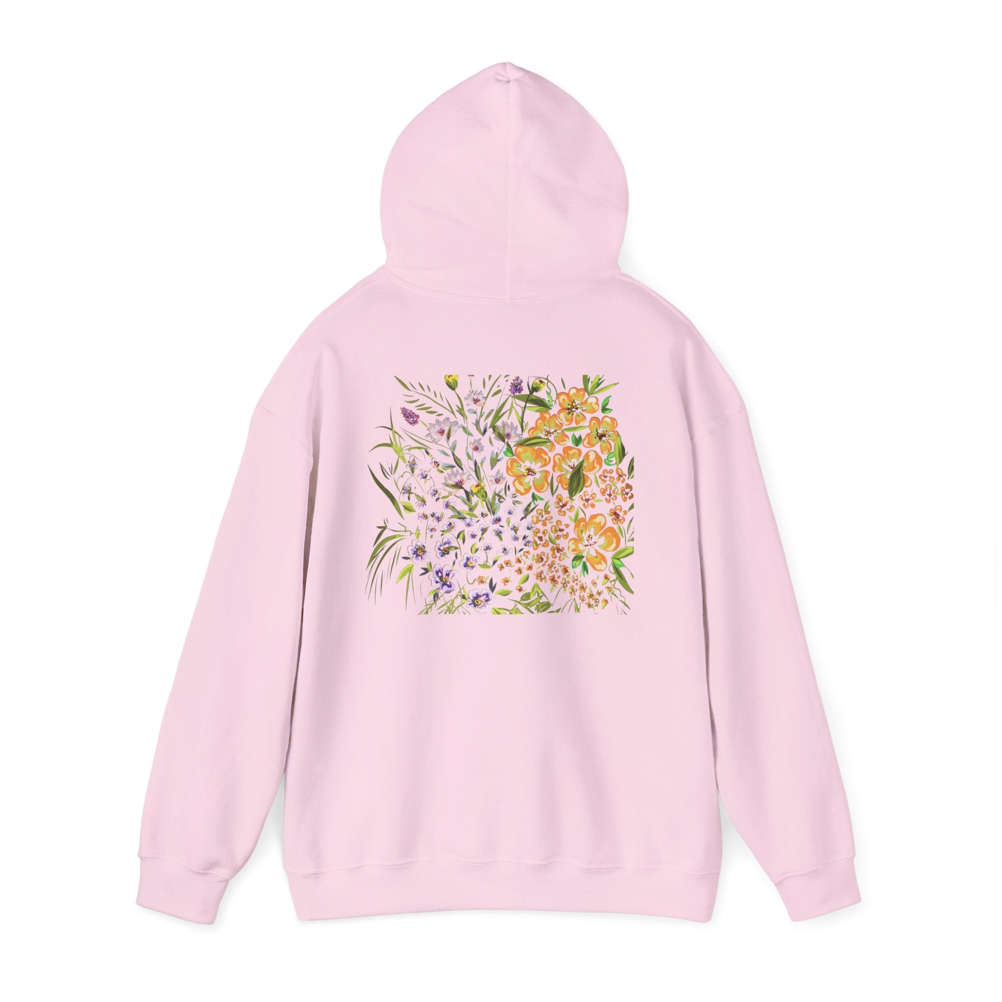 Floral Field Hoodie — Watercolor Wildflower Garden Pullover