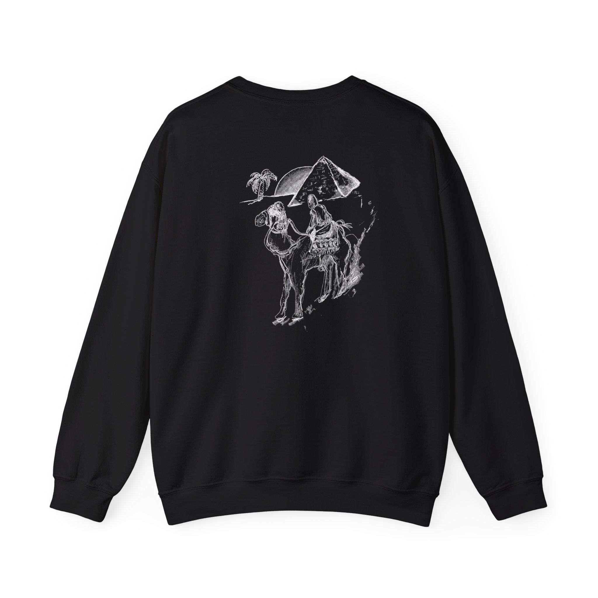 Camel & Pyramid Crewneck Sweatshirt – Desert Sketch Graphic Crew