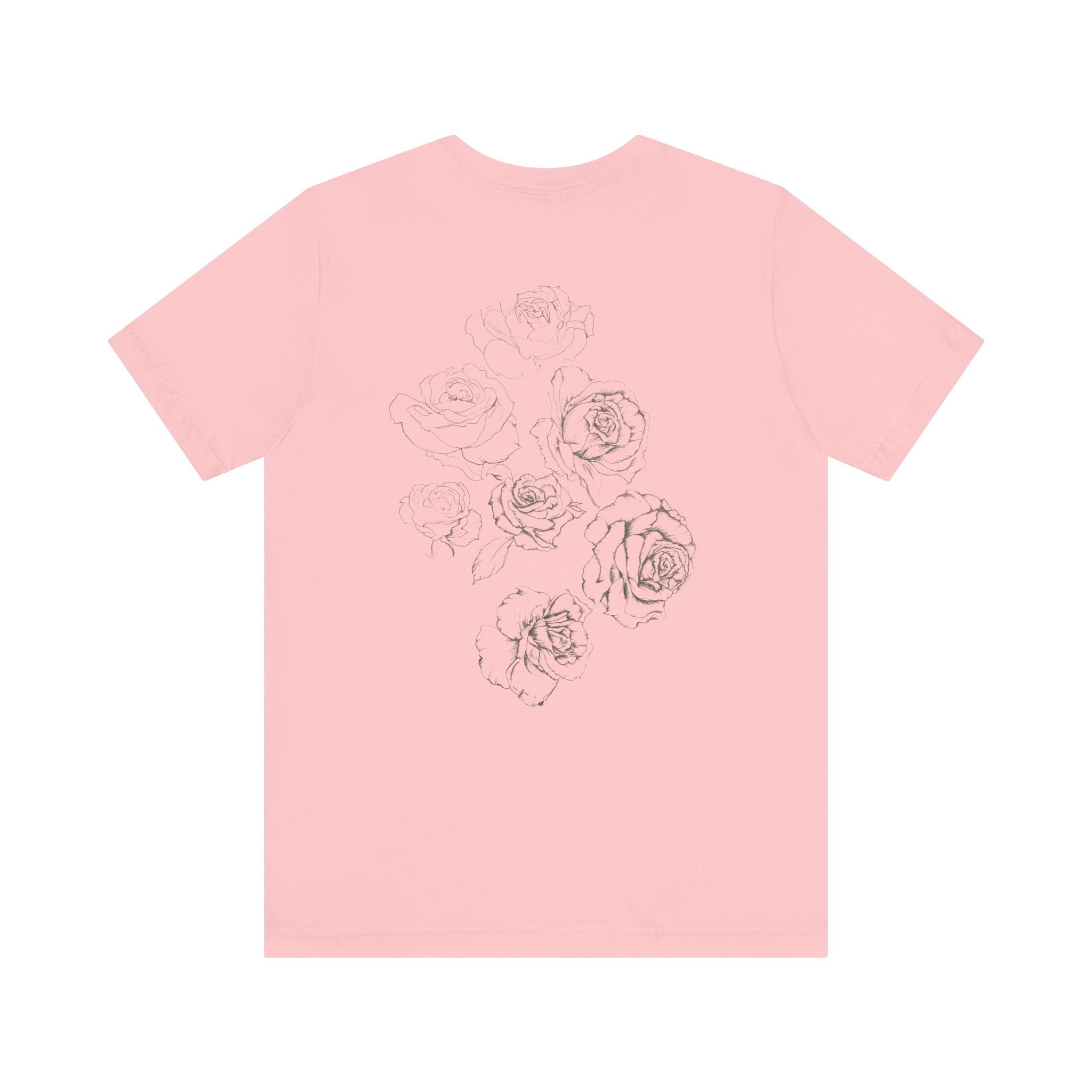 Floral Sketch Tee — Minimal Rose Line Art Short Sleeve T-Shirt