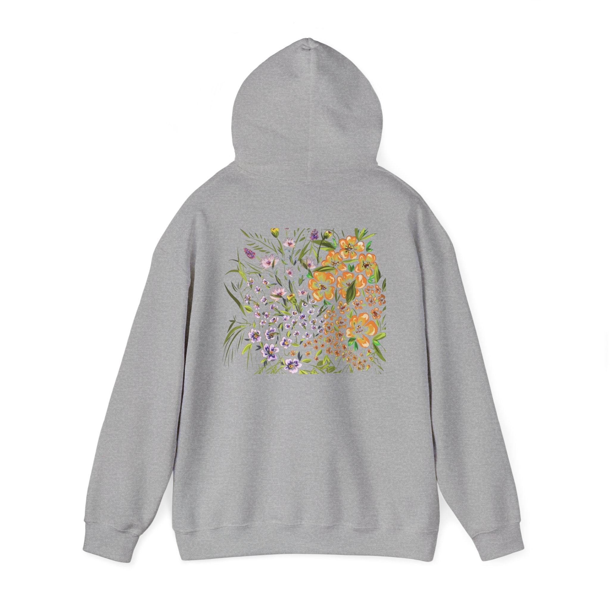 Floral Field Hoodie — Watercolor Wildflower Garden Pullover