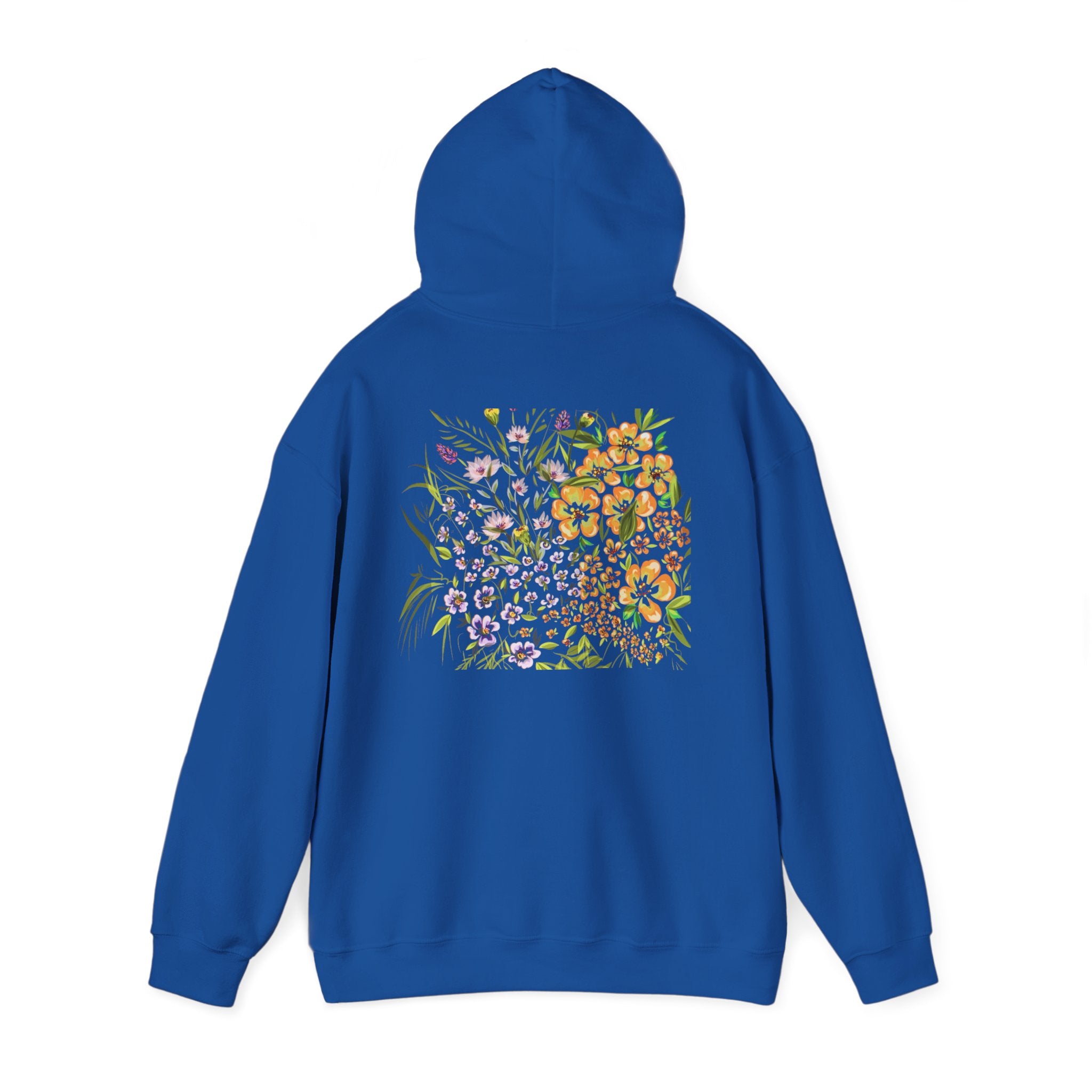 Floral Field Hoodie — Watercolor Wildflower Garden Pullover