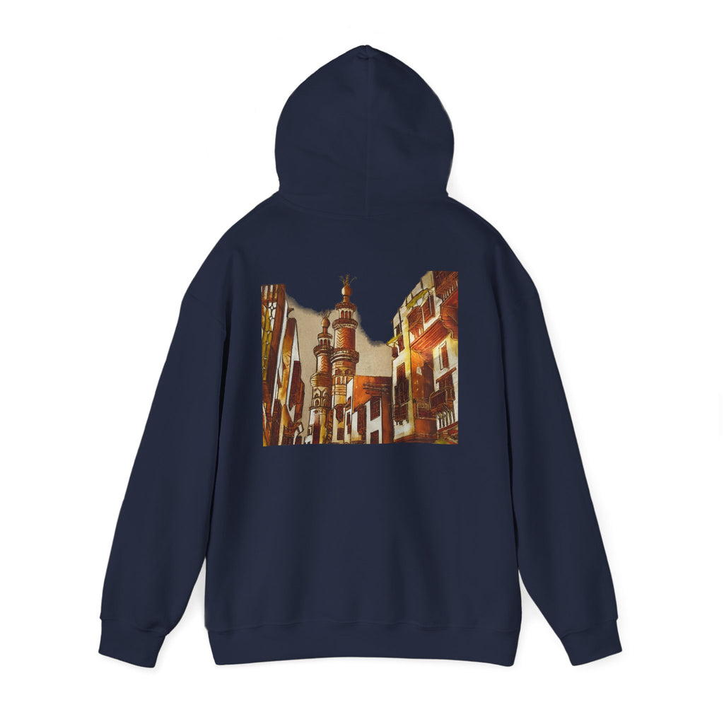 Graphic Hoodie — Vintage Egyptian Street Print — NL