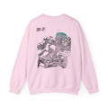 Crewneck Sweatshirt — Abstract Bonsai Ink Art Back Print, Minimal Chest Logo — NL