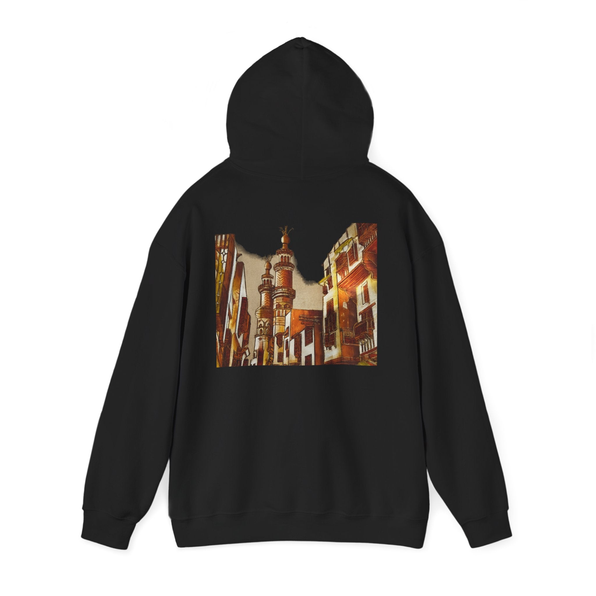 Graphic Hoodie — Vintage Egyptian Street Print — NL