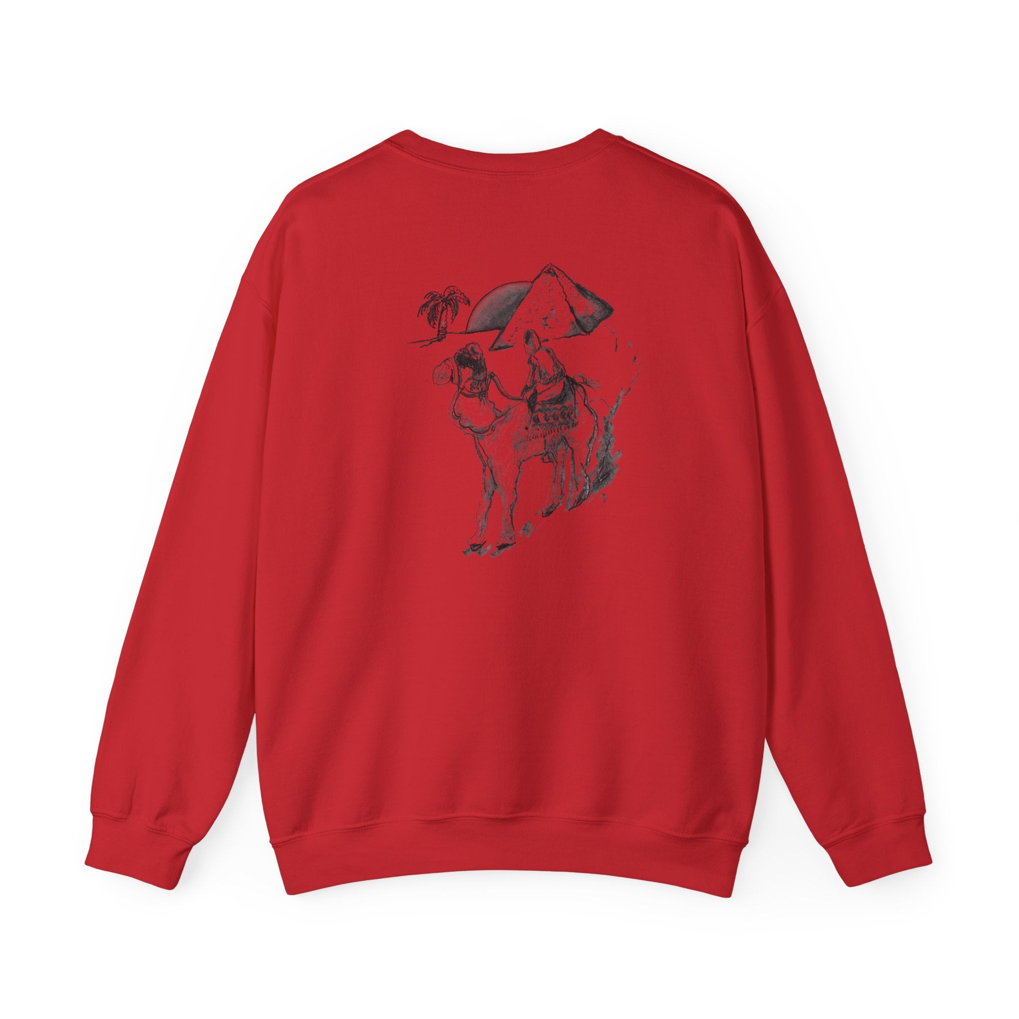 Camel & Pyramid Crewneck Sweatshirt – Desert Sketch Graphic Crew