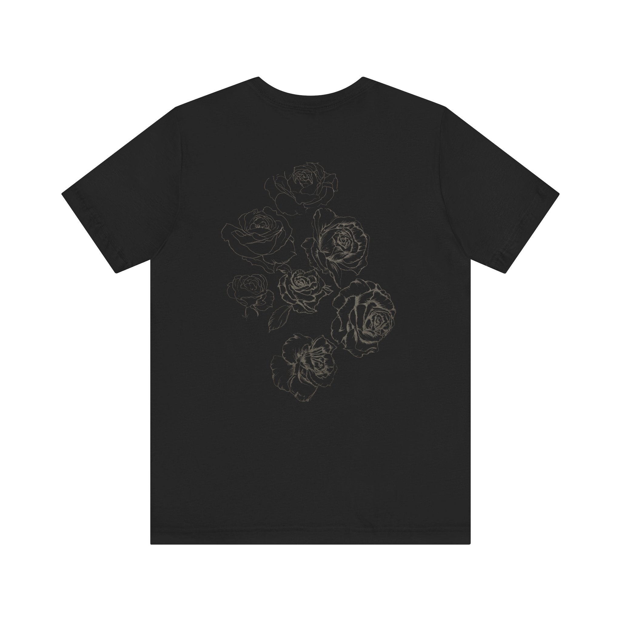Floral Sketch Tee — Minimal Rose Line Art Short Sleeve T-Shirt