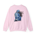 Blue Embrace Couple Art Back Print - Crewneck Sweatshirt