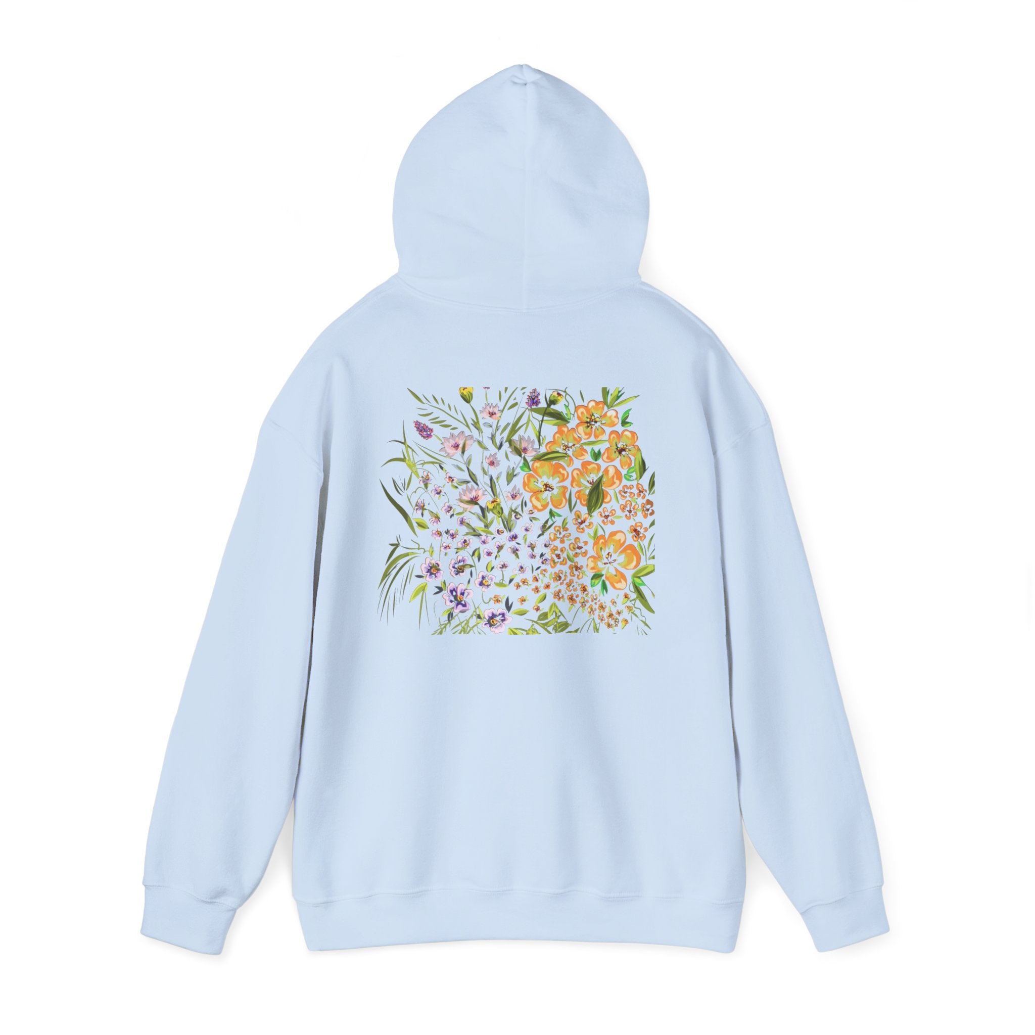 Floral Field Hoodie — Watercolor Wildflower Garden Pullover