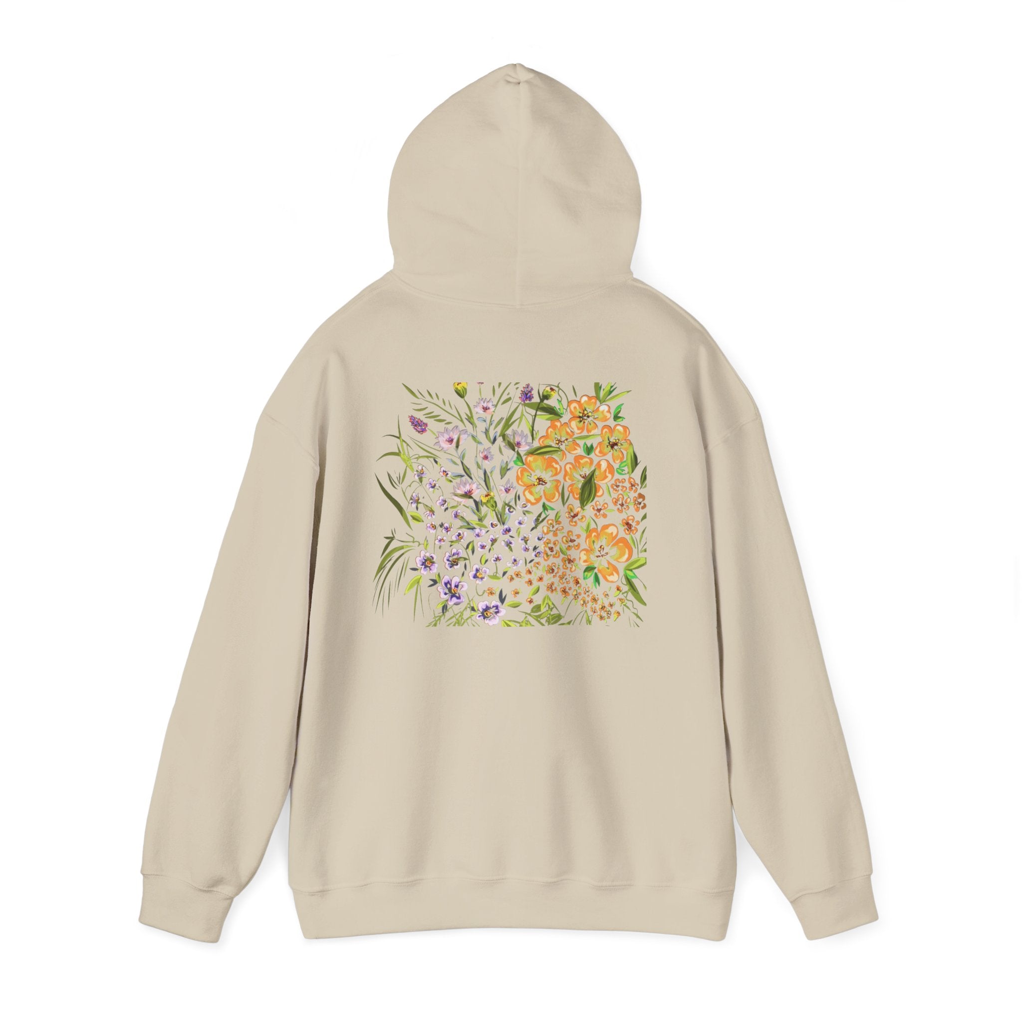 Floral Field Hoodie — Watercolor Wildflower Garden Pullover