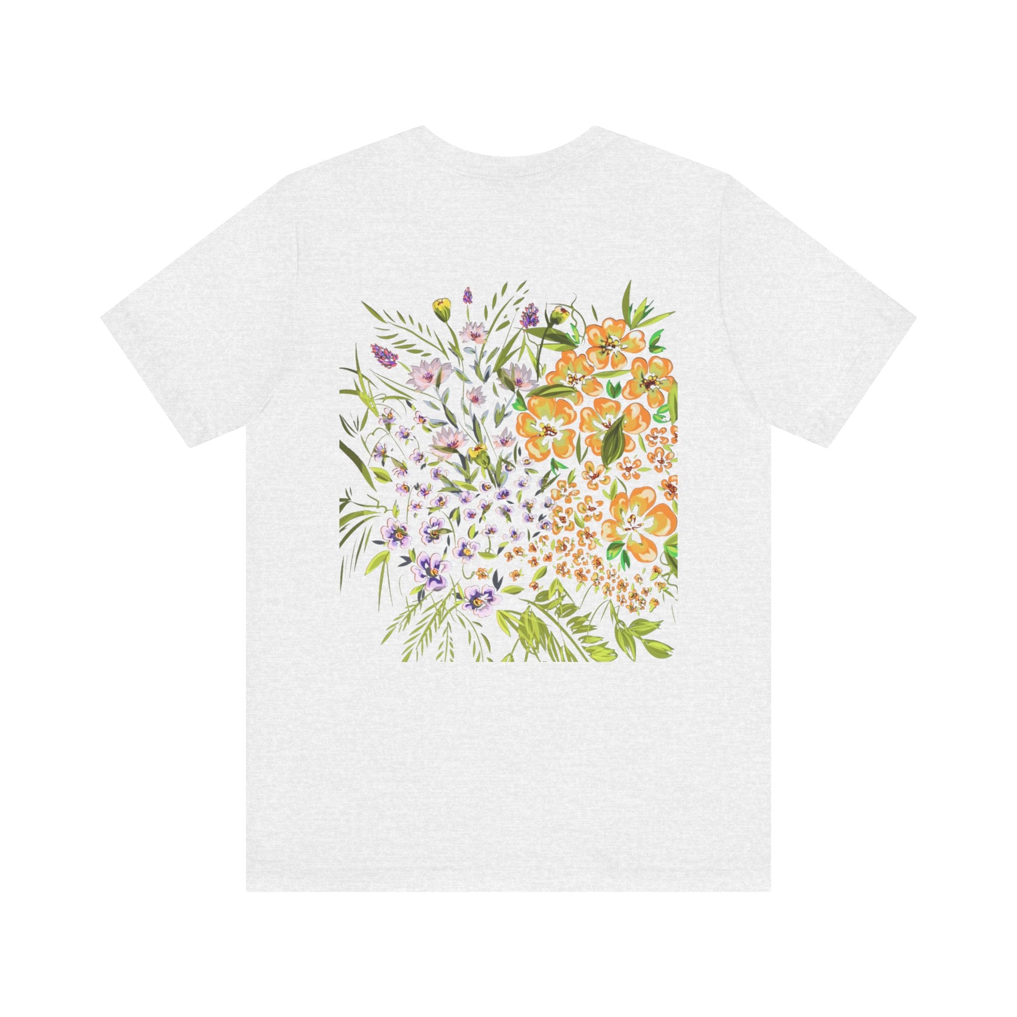 Floral Meadow Tee — Watercolor Wildflower Back Print T-Shirt