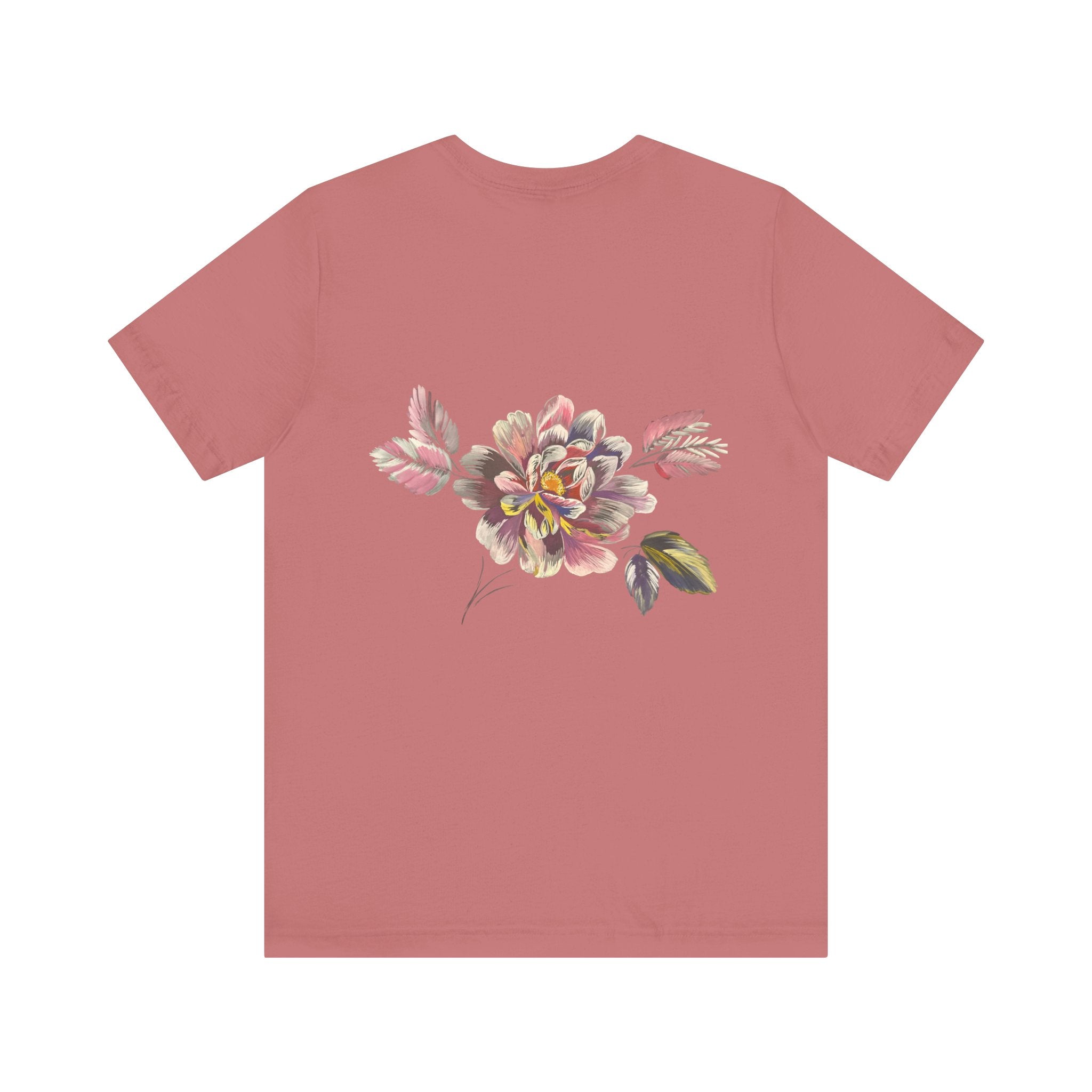 Floral Backprint Tee — Vintage Watercolor Peony T‑Shirt