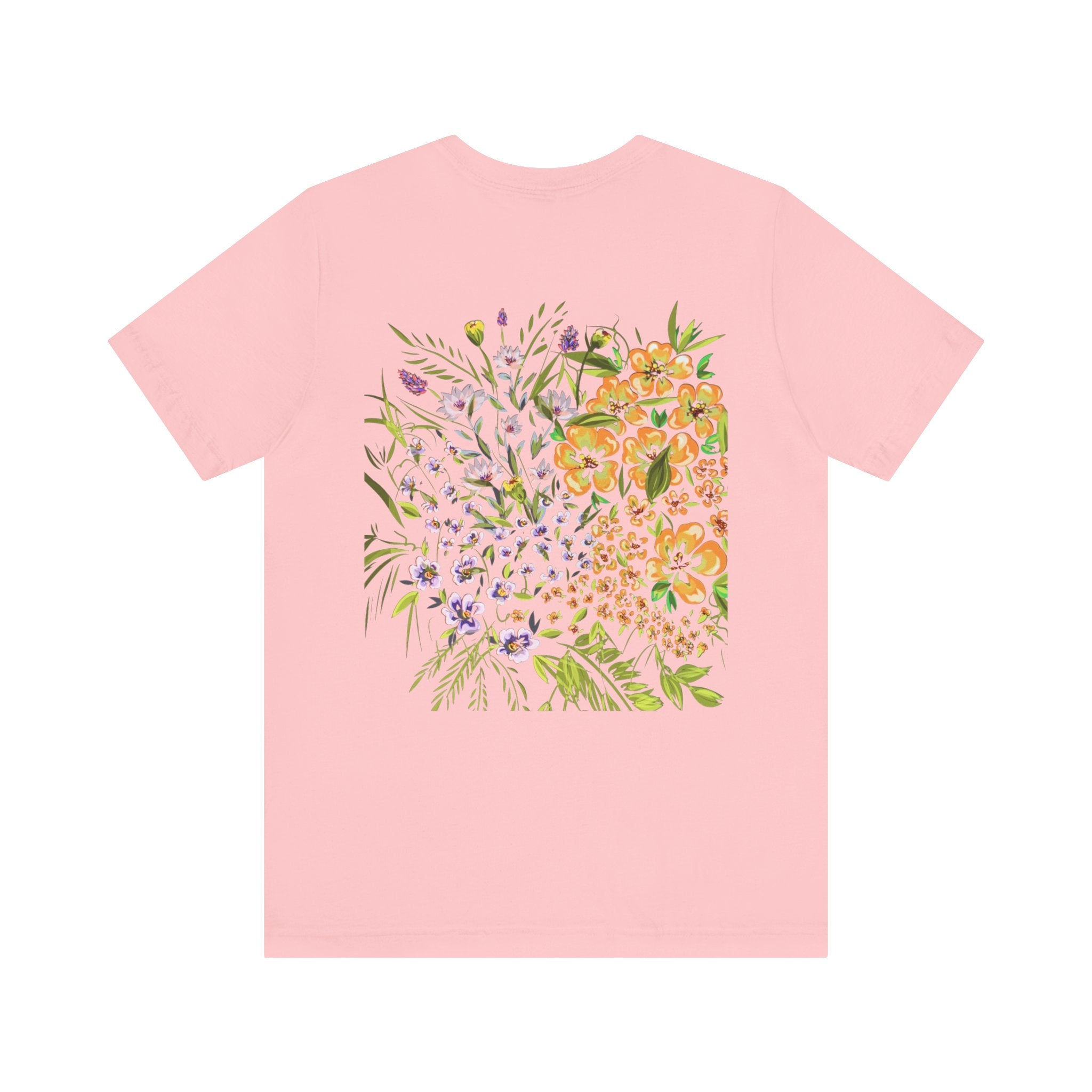 Floral Meadow Tee — Watercolor Wildflower Back Print T-Shirt