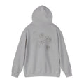 Floral Sketch Hoodie — Minimal Rose Back Print with Chest Logo — NL