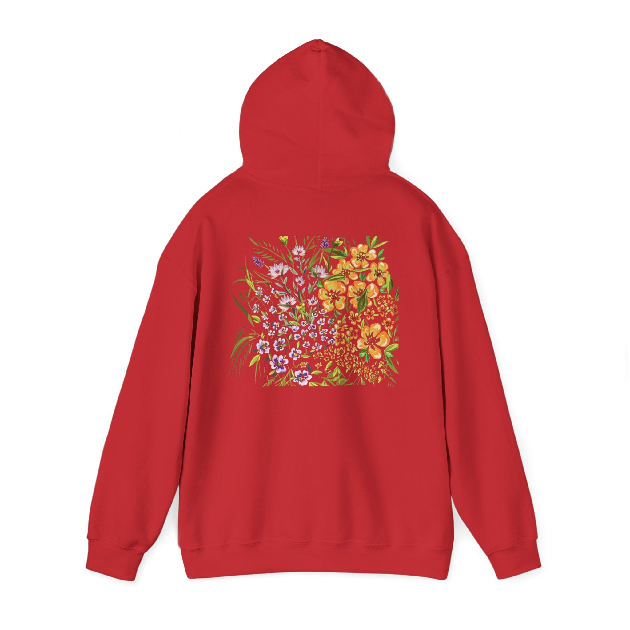 Floral Field Hoodie — Watercolor Wildflower Garden Pullover