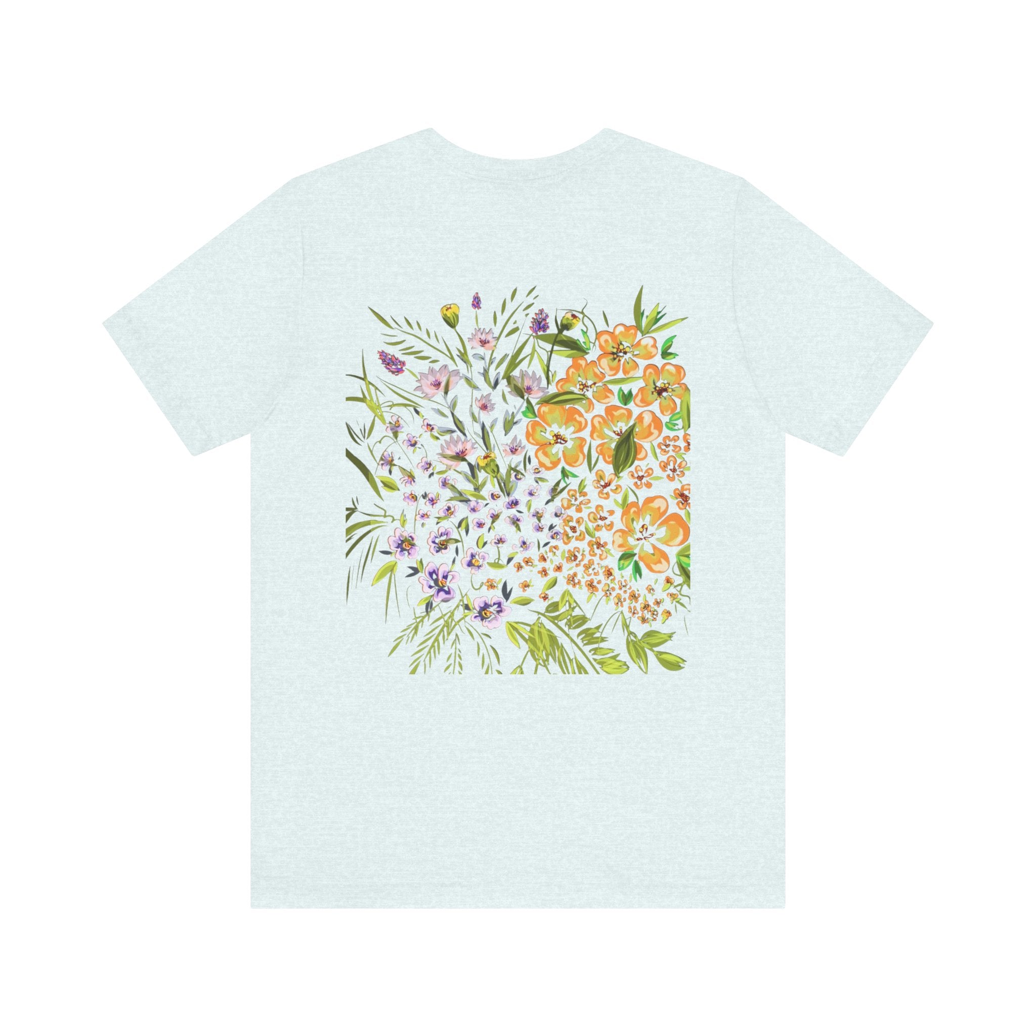 Floral Meadow Tee — Watercolor Wildflower Back Print T-Shirt