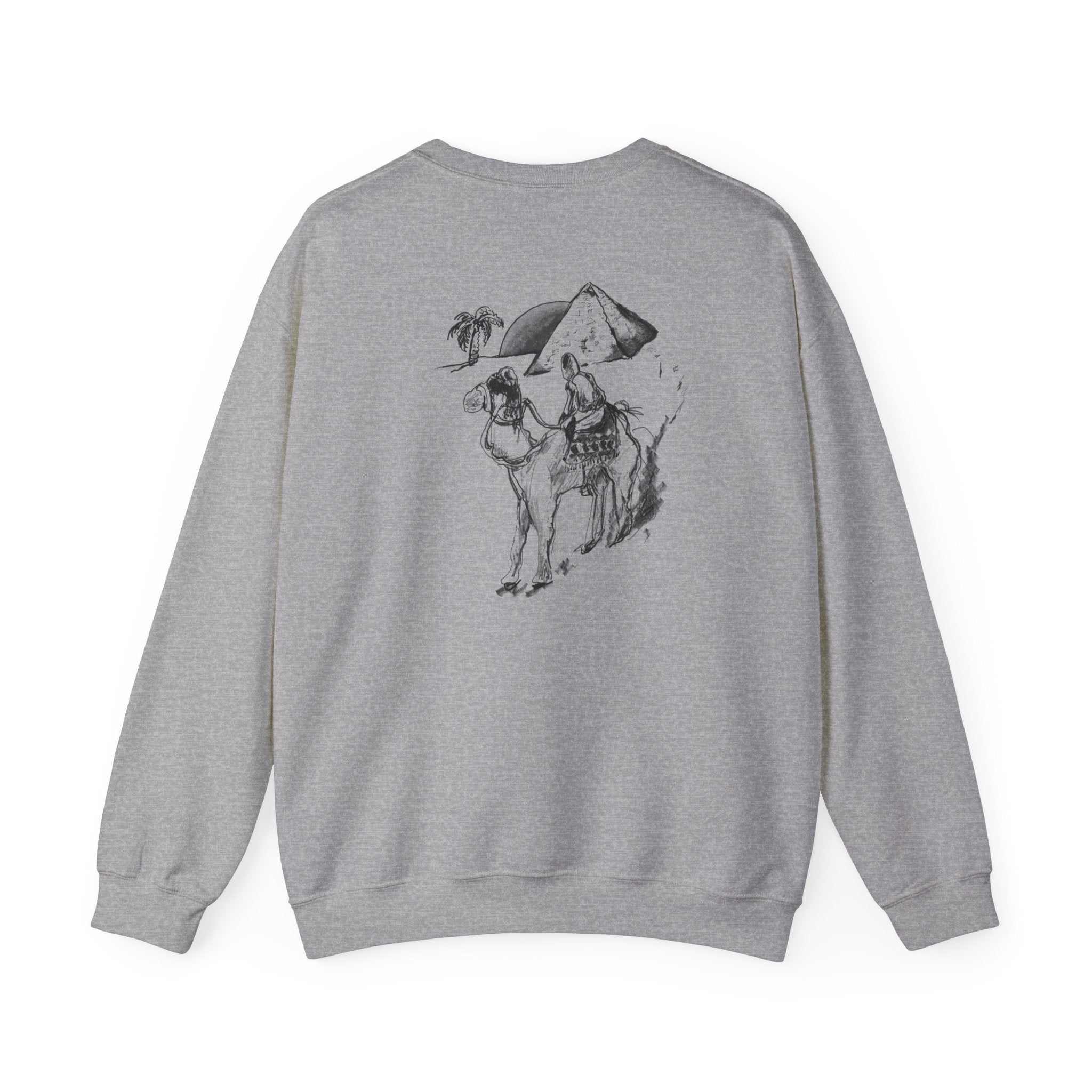 Camel & Pyramid Crewneck Sweatshirt – Desert Sketch Graphic Crew
