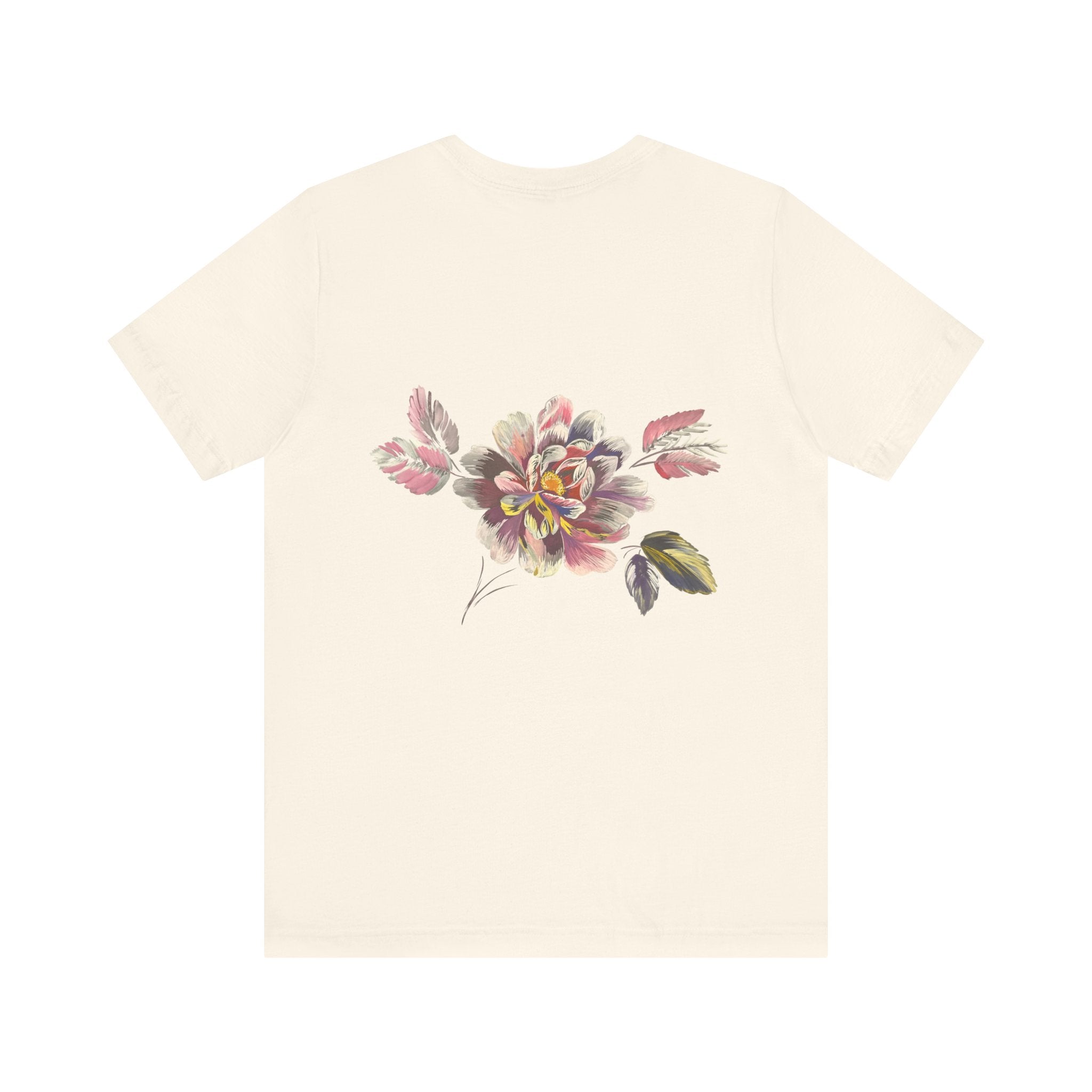 Floral Backprint Tee — Vintage Watercolor Peony T‑Shirt