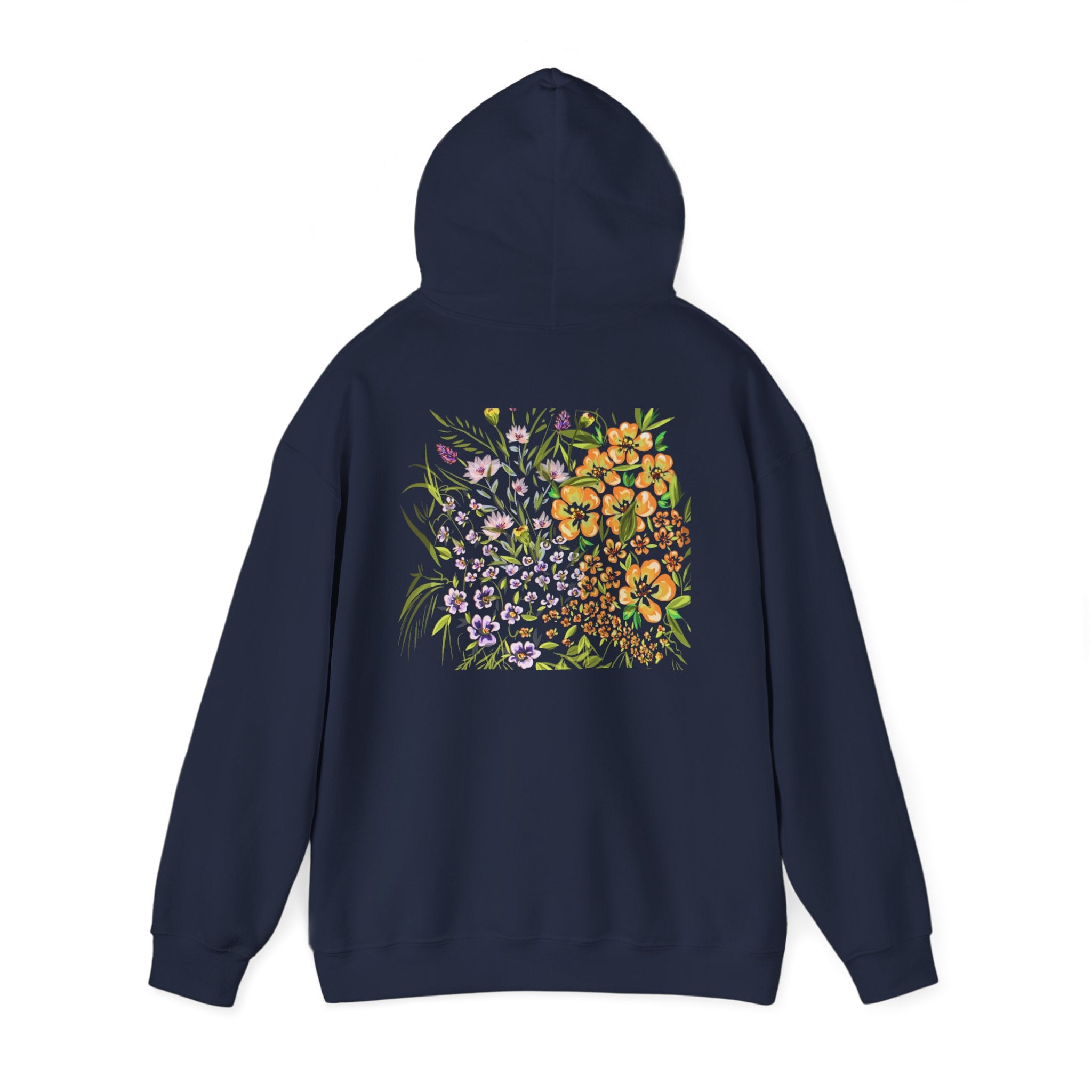 Floral Field Hoodie — Watercolor Wildflower Garden Pullover