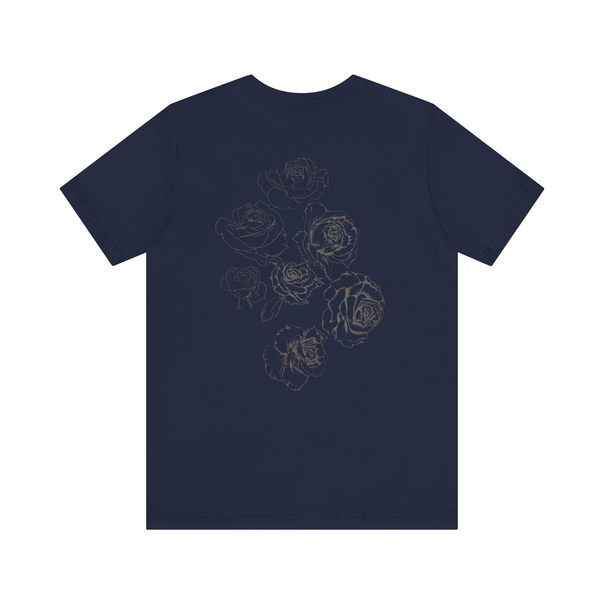 Floral Sketch Tee — Minimal Rose Line Art Short Sleeve T-Shirt
